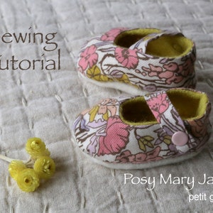 Posy Mary Janes Doll Shoes Sewing Pattern (PDF)