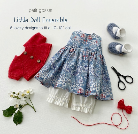 Doll Clothing Patterns: 10-12" Doll Outfit Sewing & Knitting Tutorial (PDF)