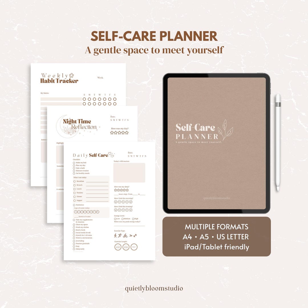 Self Care Planner | Self Care Checklist | Wellness Journal| Daily ...
