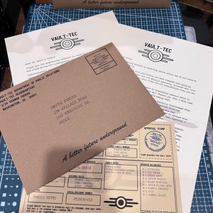 Customisable Vault-Tec letters + Passes - Single OR Family packs