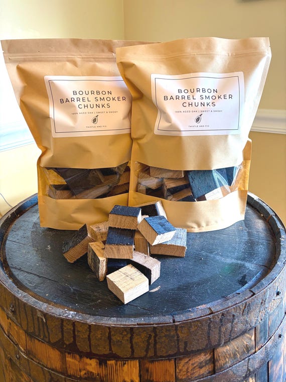Bourbon Barrel Smoker Chunks – Aged Oak for BBQ Grilling