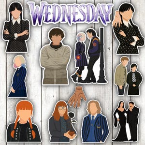 Wednesday Vinyl Sticker Pack | Addams Family Stickers | Faceless ...