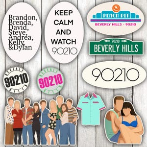 90210 Wasserfester Aufkleber-Pack: BEverver Hills Nostalgie