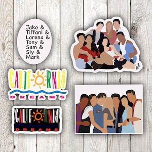 Pacote de adesivos à prova d&#39;água California Dreams | Nostalgia da TV dos anos 90 | Escolha seus favoritos!