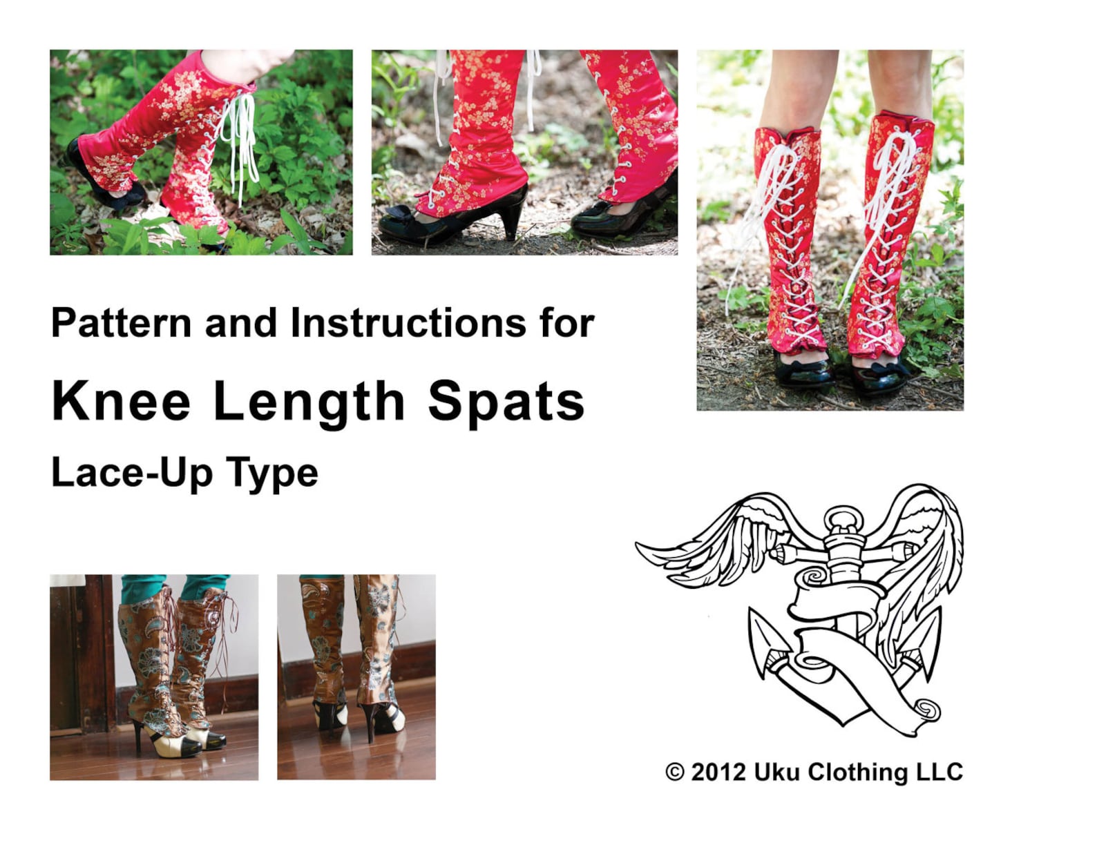 ML Spats PDF Sewing Pattern and Instructions for Lace up Spats, Medium