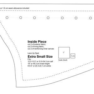 M-L Spats PDF Sewing Pattern and Instructions for Lace up Spats, Medium ...