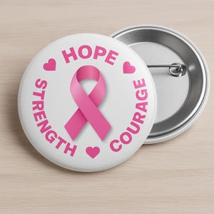 Buttons: Breast Cancer Awareness-speldknopen