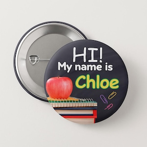 Customizable Classic Chalkboard Name Tag Badge Pin
