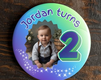 Customizable Birthday Pin Badge Age specific for kids