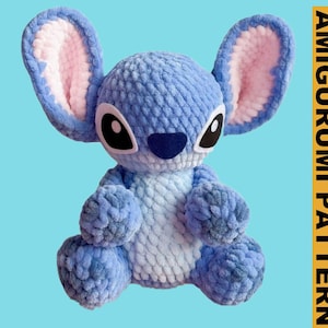 Stitch Amigurumi Crochet Pattern PDF – Cute Alien Plush Toy – Easy Beginner Crochet Pattern Tutorial