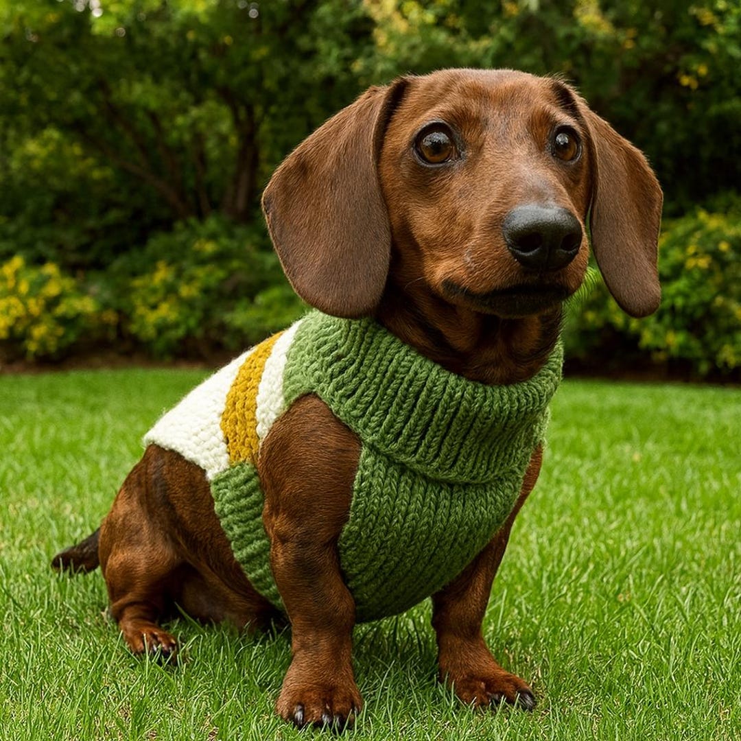 crochet dachshund knitting pattern for sausage dog jumper