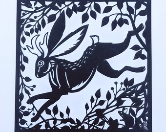 Jackalope in Navy - Woodland Show, Limited Edition Laser Cut