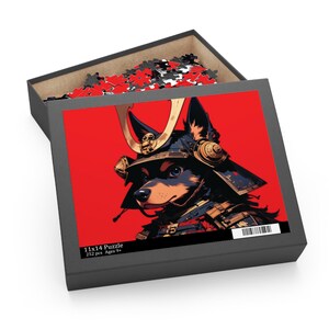 Samurai Dog Puzzle (120, 252, 500-Piece) - Cute Pet Art, Unique Home Decor, Fun Family Activity, Anime Inspired Gift (Puzzle)　Samurai#03