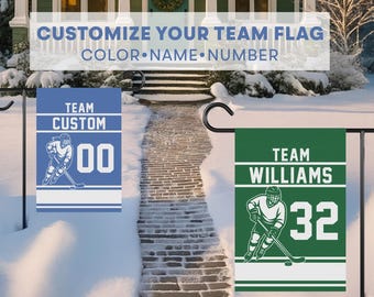 Custom Hockey Garden Flagge: Personalisierte Team Farben, PWHL Fan, NHL Fan