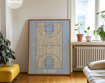 Basketball Court Poster- Digital Download, Man Cave