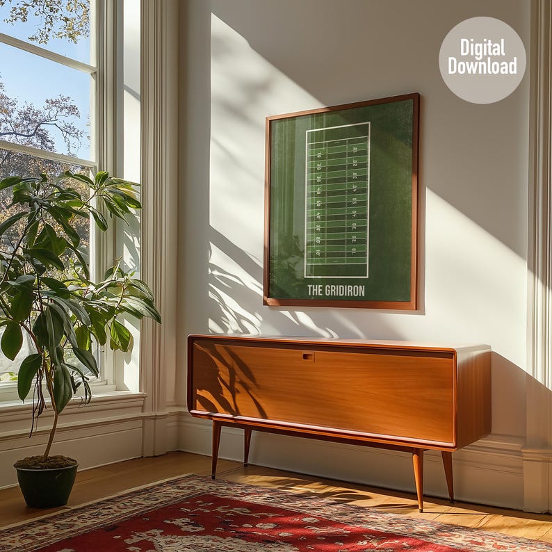 Football Field Poster- Digital Download, Man Cave - Etsy