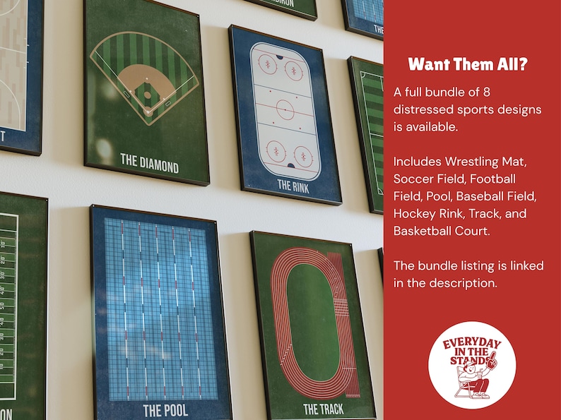 Football Field Poster- Digital Download, Man Cave - Etsy