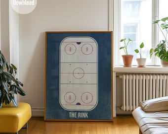 Hockey Rink Poster- Digital Download, Man Cave