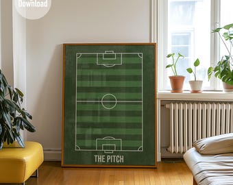 Soccer Field Poster- Digital Download, Man Cave
