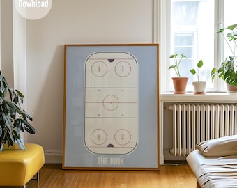 Hockey Rink Poster- Digital Download, Man Cave