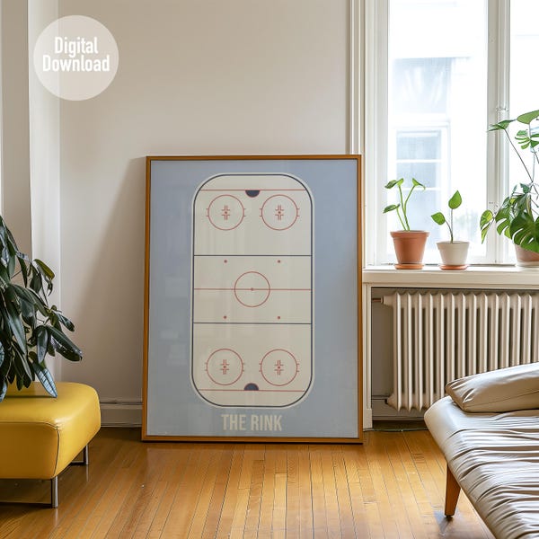 Hockey Rink Poster- Digital Download, Man Cave
