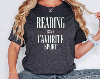Reading Is My Favorite Sport Shirt, Book Lover Gift, Bookish Tee, Funny Reader Shirt, Library Crewneck, Bookworm Apparel
