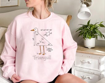 Math Teacher Sweatshirt, Triangull Seagull Bird Pun Sweater, Funny Geometry Crewneck, Back to School Teacher Gift, Math Nerd Apparel