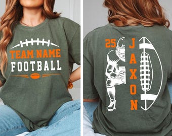 Vintage Retro Football Shirt, Custom Team Name Football Tee, Personalized Game Day Comfort Colors© Shirt, Varsity Sports Apparel