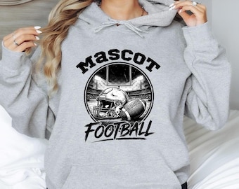Vintage Football Hoodie,Mascot Template Pullover, Custom Team Name Hoodie,Game Day Apparel, Football Stadium Top,Sports Mascot Jumper Hoodie