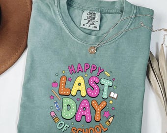Vintage Happy Last Day Of School Shirt, Retro Teacher Summer Comfort Colors© Tee, Comfort Colors Teacher Shirt, Cute School Counselor Gift
