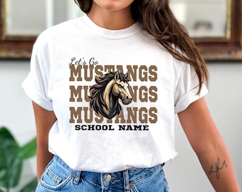 Personalized School Mascot T-Shirt, Retro Varsity Team Spirit Comfort Colors© Tee, Custom School Name Shirt, Gameday Fan Apparel