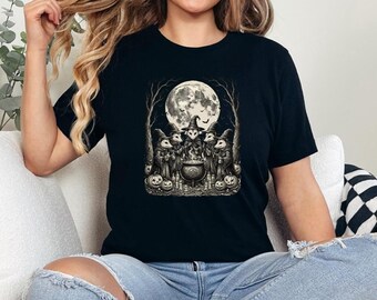 Vintage Witch Opossum Shirt, Cottagecore Halloween Tee, Woodland Possum Coven Graphic, Moon Ritual Animal Shirt, Gothic Nature Gift