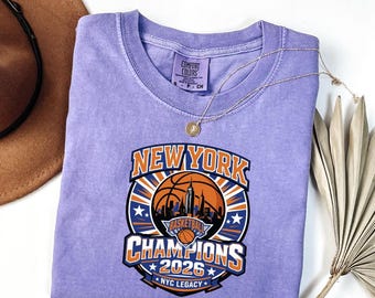 NYC Basketball Champions Shirt, New York Hoops Victory Comfort Colors© Tee, Retro City Basketball Fan Shirt, Champions 2026 Tee