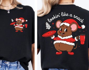Lookin Like A Snack Christmas Shirt, Gus Gus Mouse Holiday Tee, Cute Cartoon T-Shirt, Retro Disney Vacation Apparel