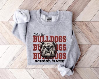 Personalized School Mascot Sweatshirt, Retro Varsity Team Spirit Crewneck, Custom School Name Pullover, Gameday Fan Apparel