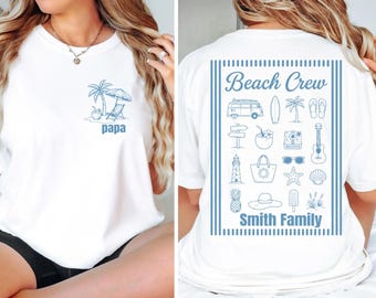 Family Beach Vacation Comfort Colors© Shirt, Custom Matching Vacation Tee, Beach Crew Outfit, Personalized Summer Trip Shirt, Family