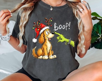 Christmas Boop T-Shirt, Dog Max Shirt, Retro Christmas Movie Comfort Colors© Tee, Cute Holiday Puppy Top