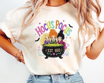 Spooky Witch Sisters Shirt, Hocus Pocus Retro Tee, Vintage Halloween Comfort Colors© T-Shirt, Sanderson Sisters Apparel, Fall Festival Top
