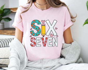 Six Seven Teacher Shirt, Funny 6 7 Meme T-Shirt, Cute Math Teacher Tee