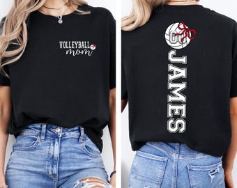 Custom Volleyball Mom Shirt, Personalized Name and Number Tee, Team Spirit Top