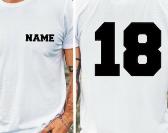 Custom Name and Number Shirt, Personalized Football Tee, Kids Custom Team Number Shirt