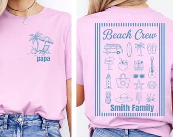 Family Beach Vacation Shirt, Custom Matching Vacation Tee, Beach Crew Outfit, Personalized Summer Trip Shirt, Family Vacation Gift, Beach