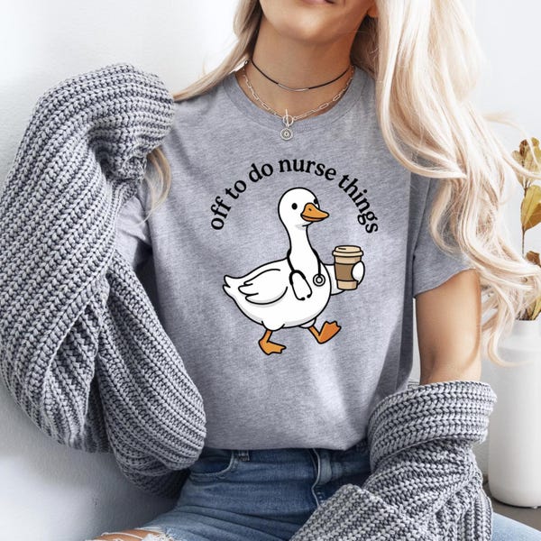 Funny RN Shirt, Cute Animals Nurse T-shirt, Graduation Gift for Nurse, Nursing Shirt, Off To Do Nurse Things Tee, L&D Nurse