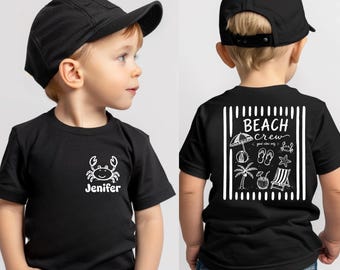 Custom Name Kids Beach Shirt, Personalized Toddler Summer Tee, Cute Beach Bucket Kids TShirt, Family Summer Vacation Shirt, Matching Beach