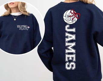 Custom Volleyball Mom Sweatshirt, Personalized Volleyball Name & Number Pullover,Volleyball Team Spirit Sweater,Game Day Mom,Sports Mom Gift