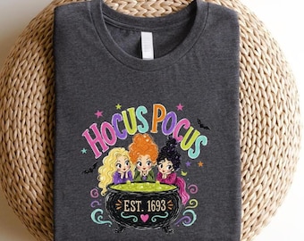 Spooky Witch Sisters Shirt, Hocus Pocus Retro Tee, Vintage Halloween T-Shirt, Sanderson Sisters Apparel, Fall Festival Top, Spooky Gift
