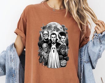 Gothic Horror Movie Shirt, Monster Mash Vintage Style Comfort Colors© Tee, Scary Halloween T-Shirt, Vampire Ghost Graphic Shirt