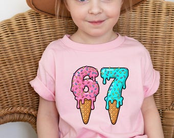 67 Ice Cream Drip Shirt, Funny Birthday Tee, Trendy Meme Graphic Top, Viral Funny Shirt, Ice Cream Drip Birthday Gift