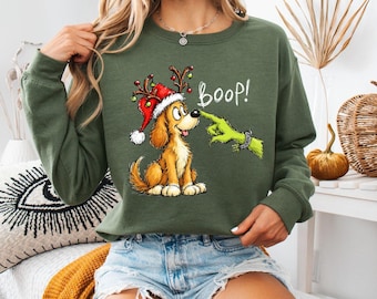 Christmas Boop Sweatshirt, Cute Dog Max Crewneck, Retro Christmas Movie Sweater, Cute Holiday Puppy Top, Cartoon Xmas Apparel, Gift