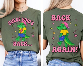 Funny Back To School Teacher Tshirt, Guess Whos Back Gator Shirt, Retro Teacher Tee, First Day Of School Outfit, Gifts